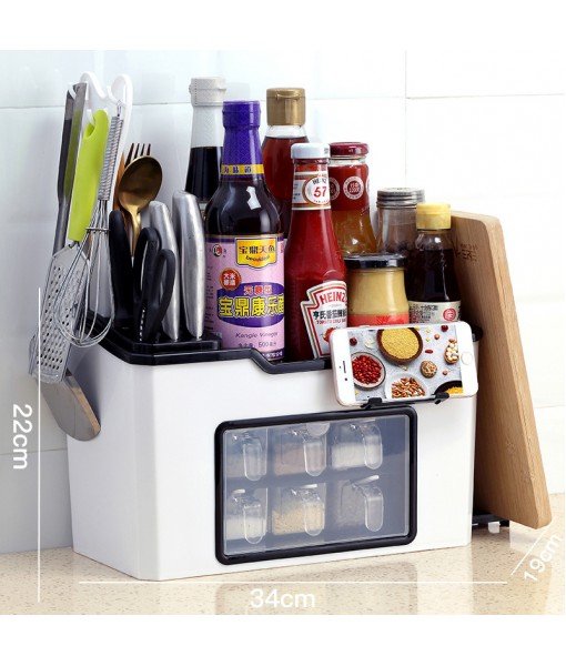 Kitchen Storage Rack Seasoning Box Kitchen Supplies Household Comprehensive Seasoning Combination Set Chopsticks Storage Tool