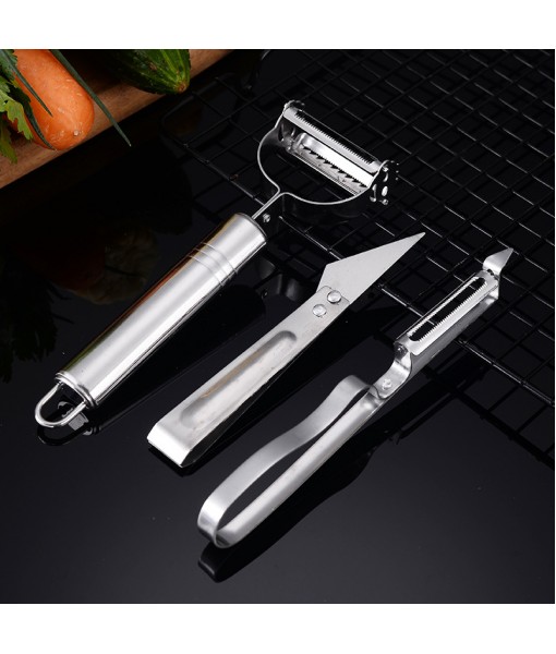 Stainless Steel Kitchen Small Tools, Multifunctional Melon Peeler, Three Piece Set Of Fruit Knives, Shredder, Duck Feather Clipper, And Leather Peeler