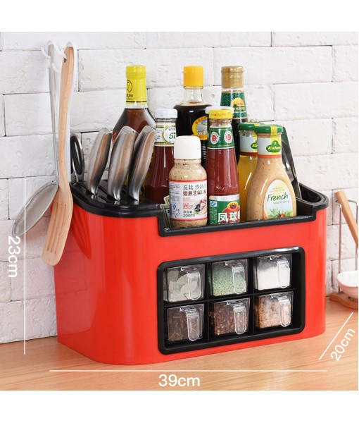 Kitchen Storage Rack Seasoning Box Kitchen Supplies Household Comprehensive Seasoning Combination Set Chopsticks Storage Tool