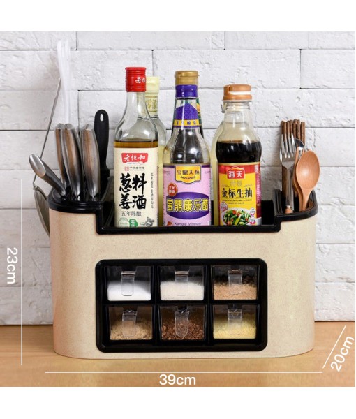 Kitchen Storage Rack Seasoning Box Kitchen Supplies Household Comprehensive Seasoning Combination Set Chopsticks Storage Tool