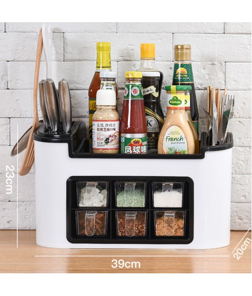 Kitchen Storage Rack Seasoning Box Kitchen Supplies Household Comprehensive Seasoning Combination Set Chopsticks Storage Tool