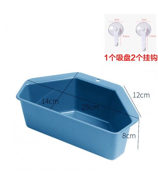 Kitchen Sink Triangular Drainage Basket Suction Cup Filter Water Storage Rack Fruit Peel Garbage Box Sponge Cloth Storage Basket