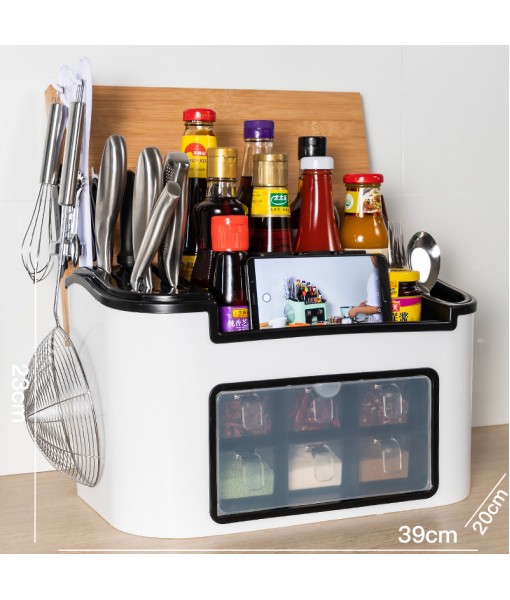 Kitchen Storage Rack Seasoning Box Kitchen Supplies Household Comprehensive Seasoning Combination Set Chopsticks Storage Tool