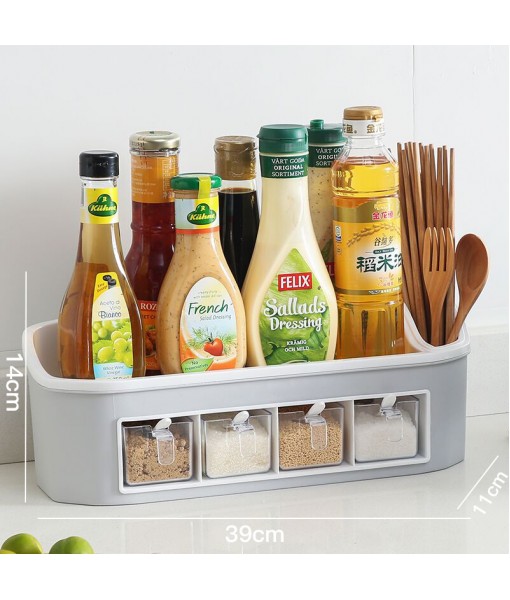 Kitchen Storage Rack Seasoning Box Kitchen Supplies Household Comprehensive Seasoning Combination Set Chopsticks Storage Tool