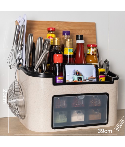 Kitchen Storage Rack Seasoning Box Kitchen Supplies Household Comprehensive Seasoning Combination Set Chopsticks Storage Tool