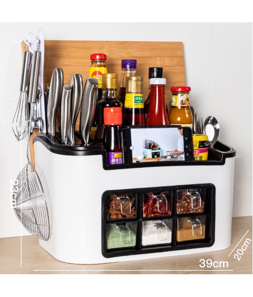 Kitchen Storage Rack Seasoning Box Kitchen Supplies Household Comprehensive Seasoning Combination Set Chopsticks Storage Tool