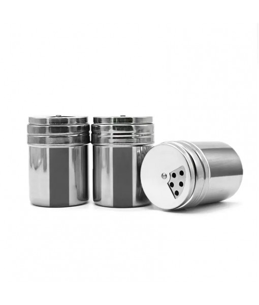 410/304 Stainless Steel Seasoning Box Seasoning Can Toothpick Barrel Powder Bucket Pepper Can Sprinkling Bottle Outdoor Barbecue Supplies