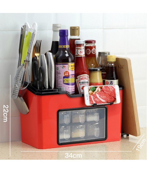 Kitchen Storage Rack Seasoning Box Kitchen Supplies Household Comprehensive Seasoning Combination Set Chopsticks Storage Tool