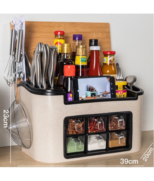 Kitchen Storage Rack Seasoning Box Kitchen Supplies Household Comprehensive Seasoning Combination Set Chopsticks Storage Tool