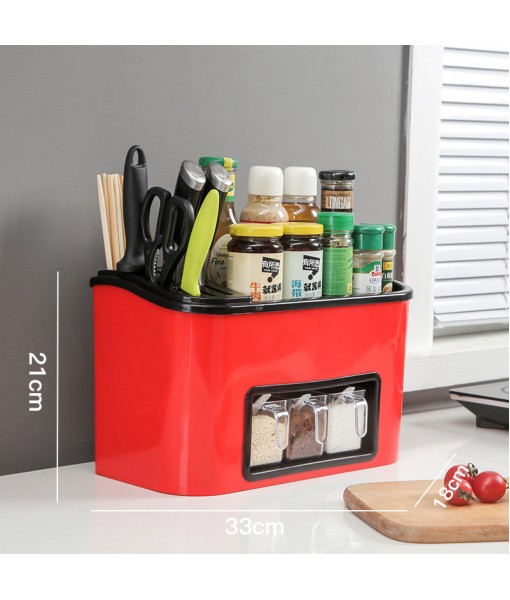 Kitchen Storage Rack Seasoning Box Kitchen Supplies Household Comprehensive Seasoning Combination Set Chopsticks Storage Tool